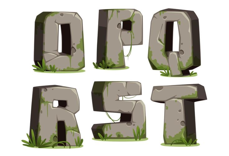 the letters are made up of rocks and grass