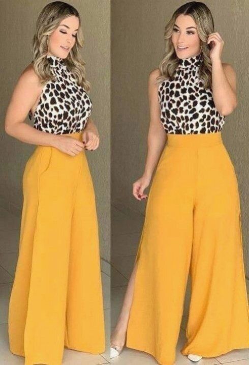 299570476c6f0309545110c592b6a63bdesc45217681ri Dressy Outfits For Birthday, Pallazo Outfit Palazzo, Palazzo Pants Outfit, Wide Legged Pants, Elegante Casual, Blonde Pixie, Indian Designer Wear, Churidar, African Fashion Dresses