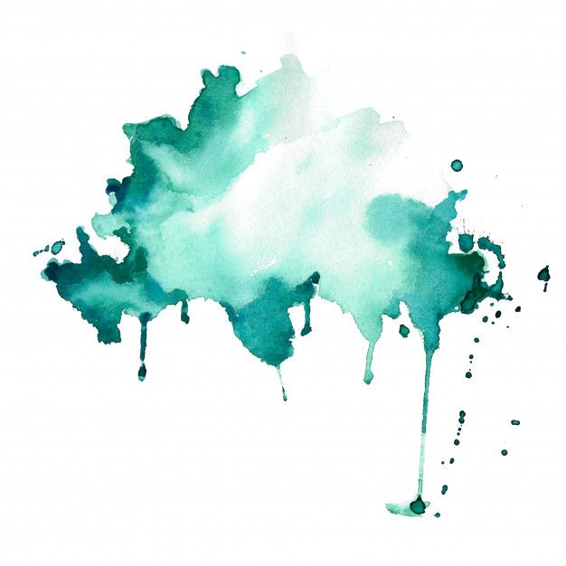 a watercolor painting with green and white colors