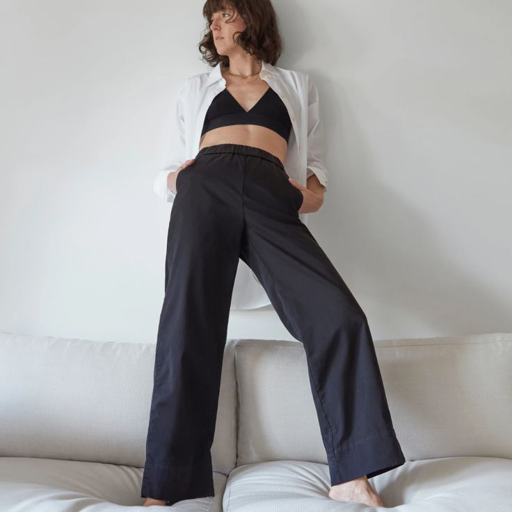 Women’s Easy Straight Leg Chino | Everlane Wide-leg Pants With Elastic Waistband For Daywear, Chic Parachute Pants With Elastic Waistband And Tapered Leg, Cotton Straight Pants For Daywear, Straight Cotton Pants For Daywear, Chic Cotton Parachute Pants With Elastic Waistband, Elevated Casual Relaxed Pants With Elastic Waistband, Relaxed Pants With Elastic Waistband For Elevated Casual Wear, Cotton Wide-leg Pants With Elastic Side Panels, Relaxed Pants With Elastic Waistband For Elevated Casual Occasions