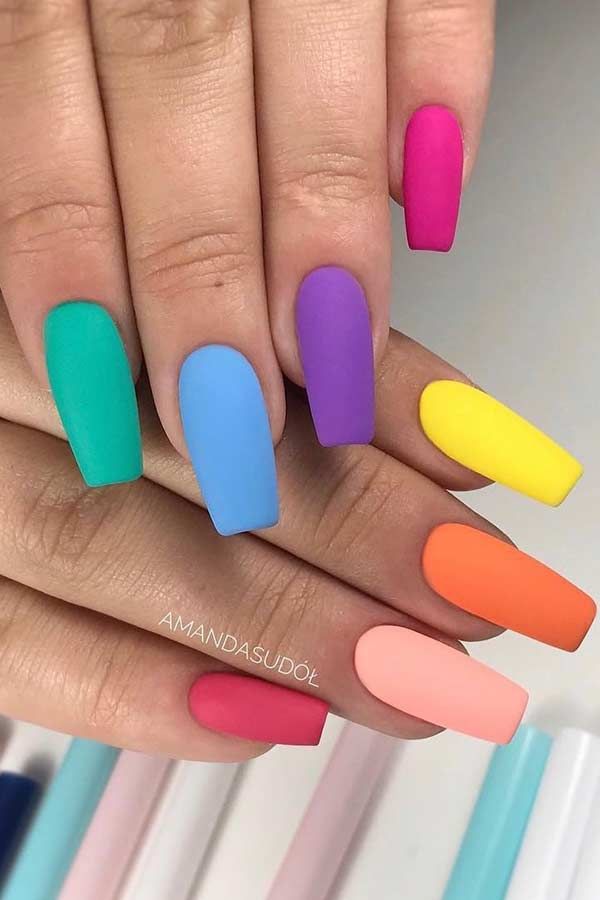 Nails For Summer, Stylish Nails Designs, Colorful Nails, Summer Acrylic Nails, Summer Nails Colors, Coffin Nails Designs, Fire Nails, Dream Nails, Pretty Acrylic Nails