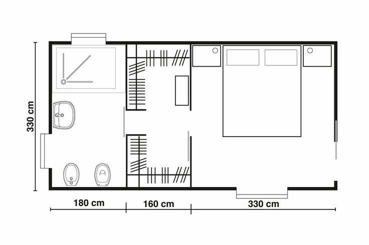 the floor plan for a small house with two beds and a living area in it