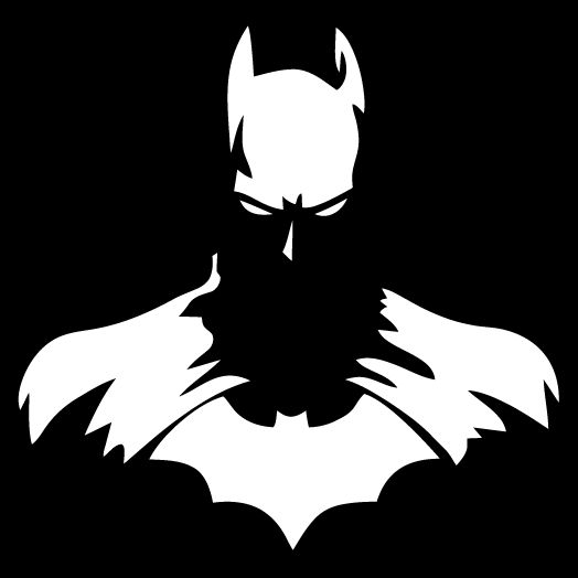 the batman symbol is shown in black and white