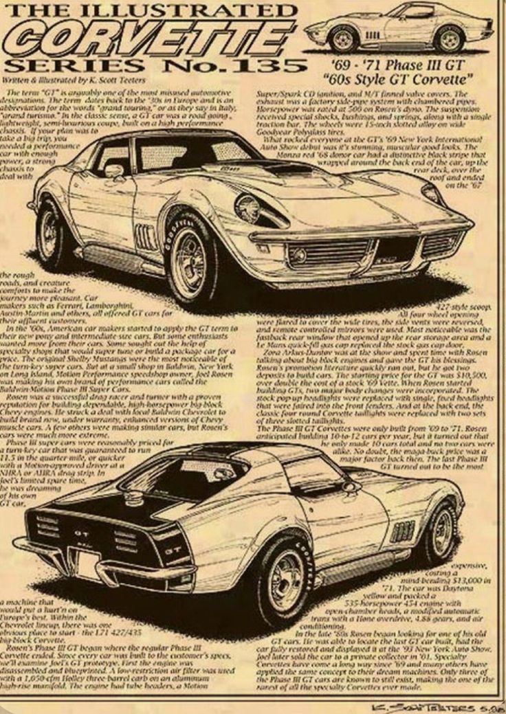 an old advertisement for the chevrolet corvette sports car