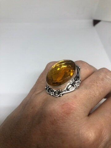 Large brilliant yellow antique glass Ornate German Silver NOT 925 Vintage ring, does not tarnish Size 7 My jeweler will re size for a $20 fee All rings are shipped free I. The US in a nice gift box. Check out our over a THOUSAND great reviews!!! Engraving is $4 per letter and is not always perfect depending on the piece. It can take a few days if the jeweler is busy. This is payable to Paypal Judithsltd@gmail.com Vintage Art Glass, German Silver, Antique Glass, Vintage Ring, Ring Size 7, Cocktail Ring, Cocktail Rings, No Se, Vintage Rings