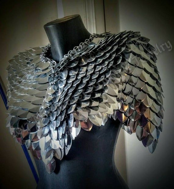 Armor Jewelry, Breast Plate, Stainless Steel Collar, Scale Tattoo, Scale Mail, Wonder Woman Cosplay, Larp Armor, Cosplay Armor, Shoulder Armor