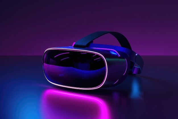 Photo vr headset in futuristic purple ne... | Premium Photo #Freepik #photo Futuristic Vr Headset, Vr Headset Aesthetic, Vr Headset Design, Ar Headset, Futuristic Purple, Vr Controller, Ar Technology, Purple Neon, Ar Vr