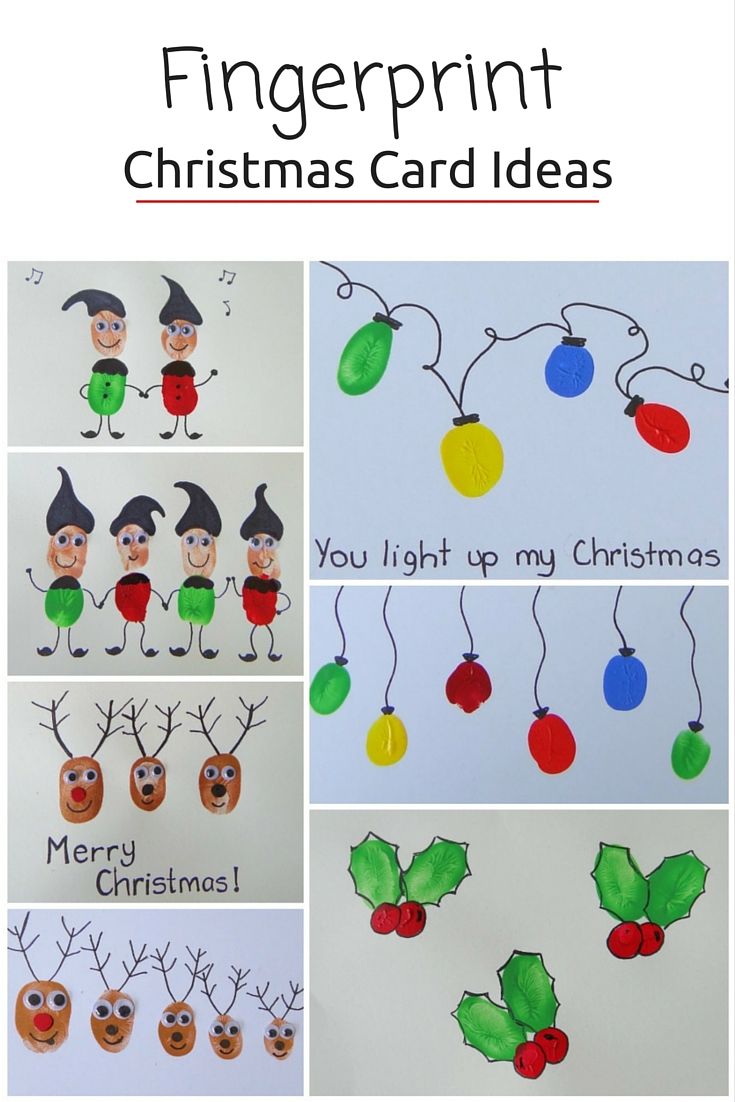 fingerprint christmas card ideas for kids to make