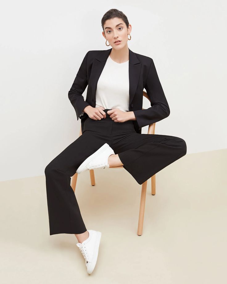 The Horton Pant—Washable Wool Twill - Black | M.M.LaFleur Shoot Concept, Work Pants Women, Mm Lafleur, Flare Trousers, Low Iron, Suit Shop, Work Pants, First Look, Dress Pants