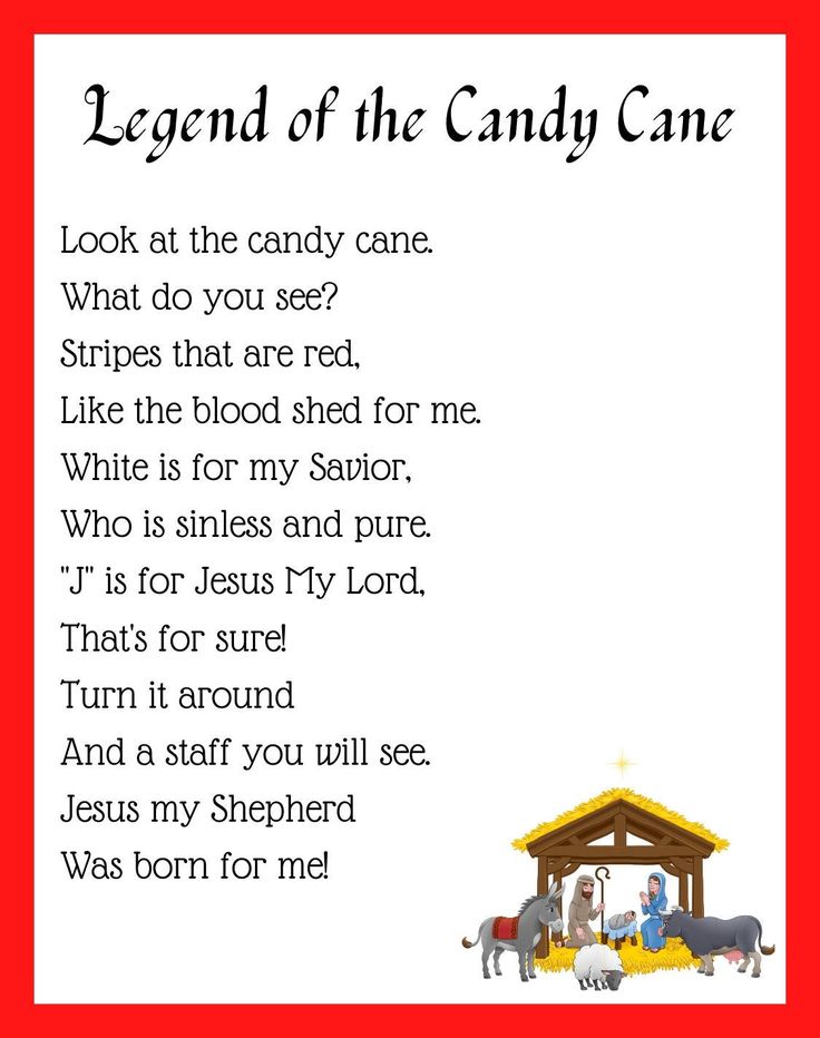 a christmas card with an image of a manger scene and the words legend of the candy cane