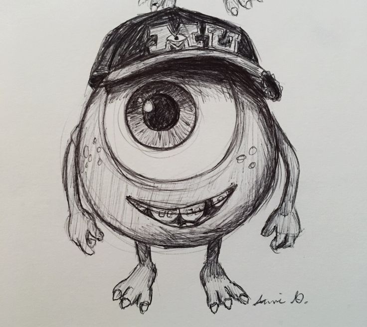 a drawing of an eyeball with a hat on it's head and eyes