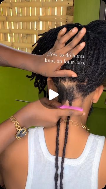 Loc Blog on Instagram: "How to do Buntu Knots on long locs 👌🏽👌🏽

🎥: @slayedbytrey_ (STYLIST SPOTLIGHT)
She’s a #LocLady 🌹
•
•
Got locs or a loc business? DM NOW for features💰
•
•
•
*I do not own the rights to the music*
•
•
Follow @loc.lady 👉🏽 Loc Blog
•
•
•
#loclove #locs #womenwithlocs #dreads #natural
#naturalhair #loccommunity #rasta #menwithlocs
#hair #hairstylist #hairstyles #routine
#locstyles #starterlocs #dreadlocks #divine #feminine #masculine #locjourney #locgoals #dreadhead #curlylocs #kidswithlocs #blackgirls #sisterlocks #bobmarley #hairgoals" Diy Long Loc Styles, Half Up Half Down Hairstyles Locs, Mohawk With Locs Black Women, Professional Dreadlocks Black Women, Loc Length Chart, Braided Loc Hairstyles, Beret With Locs, Loc Twist Out Styles, Loc Messy Bun Styles