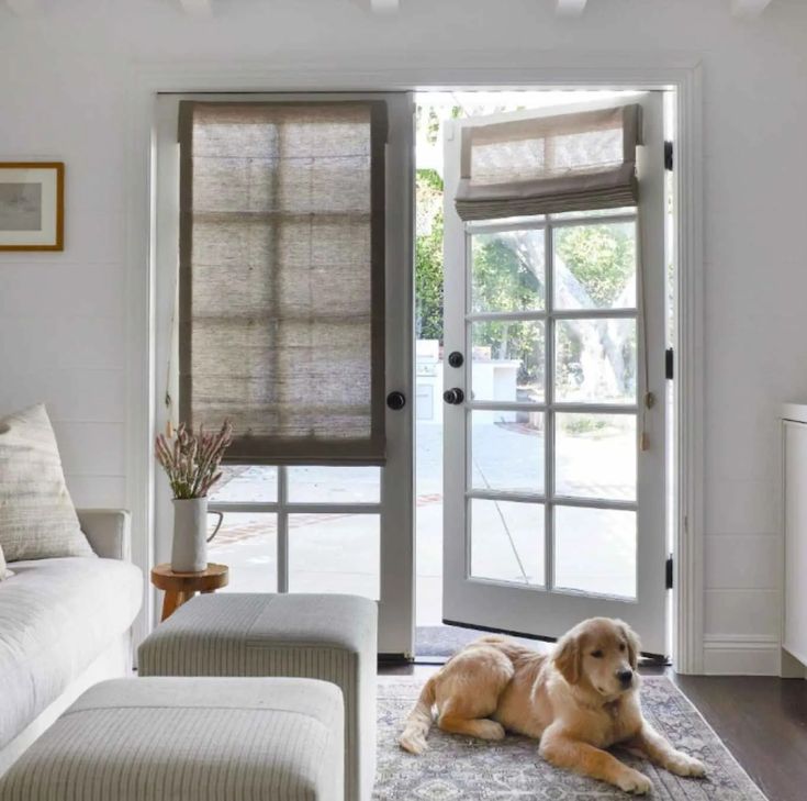 Elevate Your French Doors with Outside Mount Window Treatments | Everhem French Door Sheers, Curtain Ideas For French Doors Patio, Curtains In Front Of French Doors, Patio French Doors With Blinds, French Door Window Treatments Ideas, Shutters On French Doors, French Doors Curtains, Outside Mount Shades, French Door Bedroom