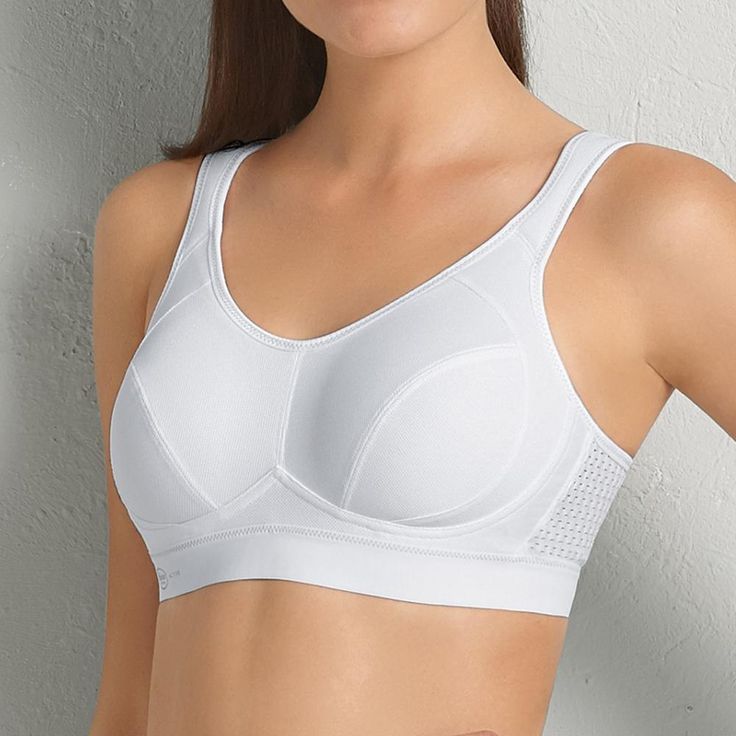 Anita Wireless Sports Bra 5527 White Wireless Sports Bra, Bra Fitting Guide, Gym Bra, Best Sports Bras, Pique Fabric, Plus Size Swim, Hard Workout, White Sports Bra, Best Lingerie