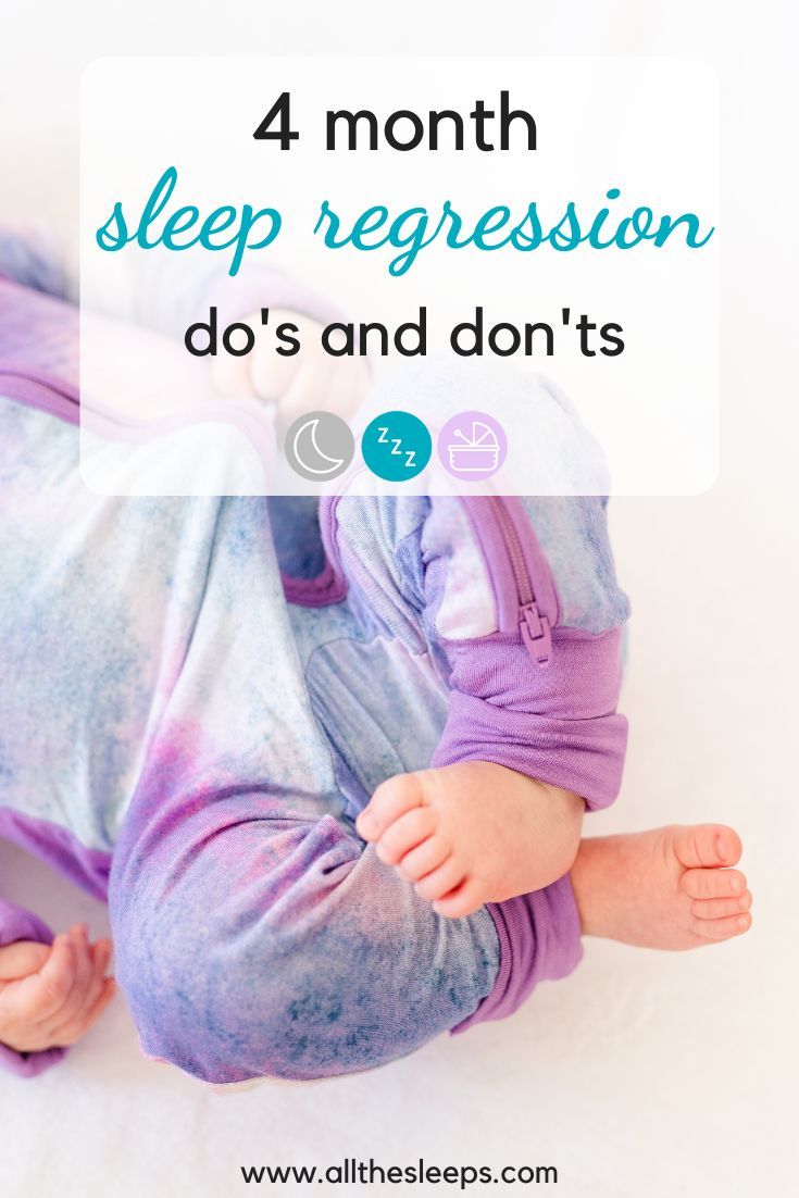 a baby laying on its back with the words 4 month sleep progression do's and don'ts