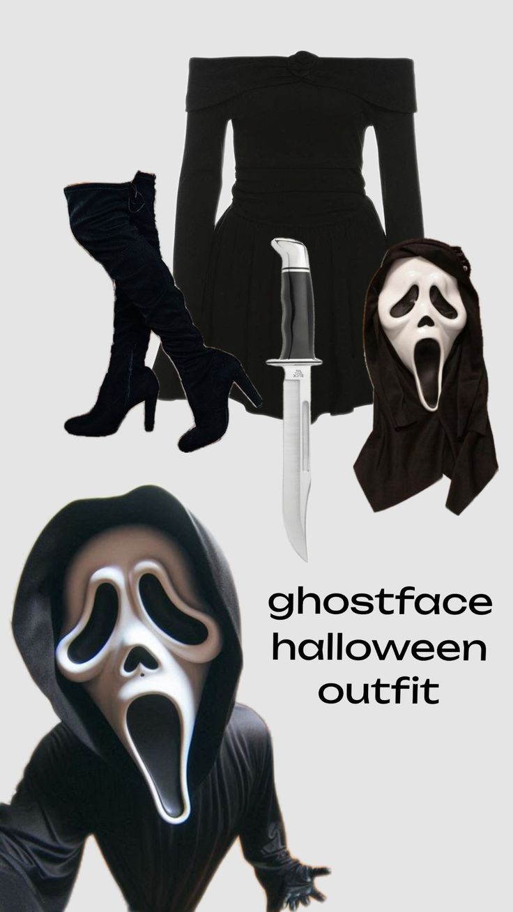 an image of ghostface halloween outfits and accessories