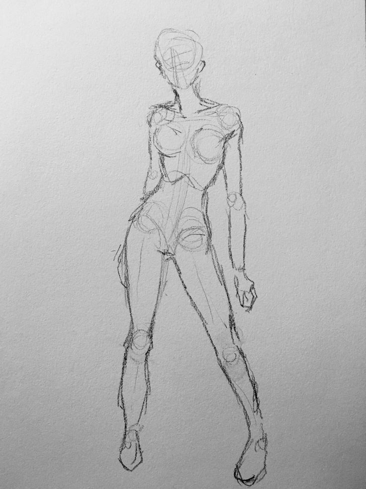 a pencil drawing of a female figure