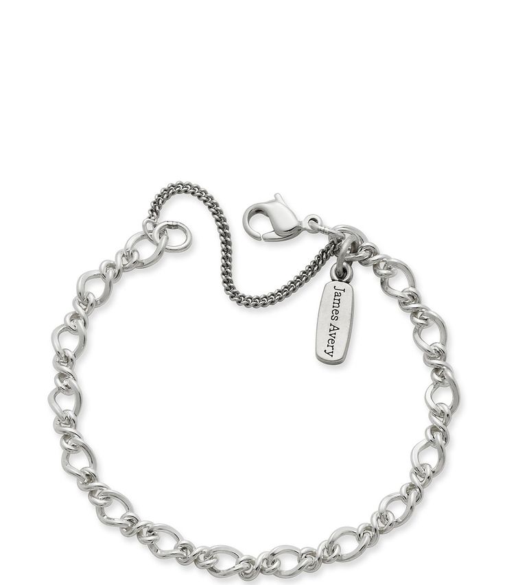 An interlocking design of shimmering sterling silver weaves an elegant pattern that evokes infinite possibilities for your favorite charms.sterling silverlobster clasp closure with safety chainapprox. 6.62", 7.25" or 8" lengthMade in USA.Due to the personalized nature of James Avery bracelets, we are unable to attach charms and customize your design at dillards.com. Please visit the nearest James Avery store or the James Avery Silver Chain Bracelet With Extender, Silver Elegant Charm Bracelet With Extender, Adjustable Sterling Silver Bracelet With Oval Links, Elegant Silver Charm Bracelet With Extender, Elegant Nickel-free Link Charm Bracelet, James Avery Charm Bracelet, Medium Twist, James Avery Bracelet, James Avery Rings