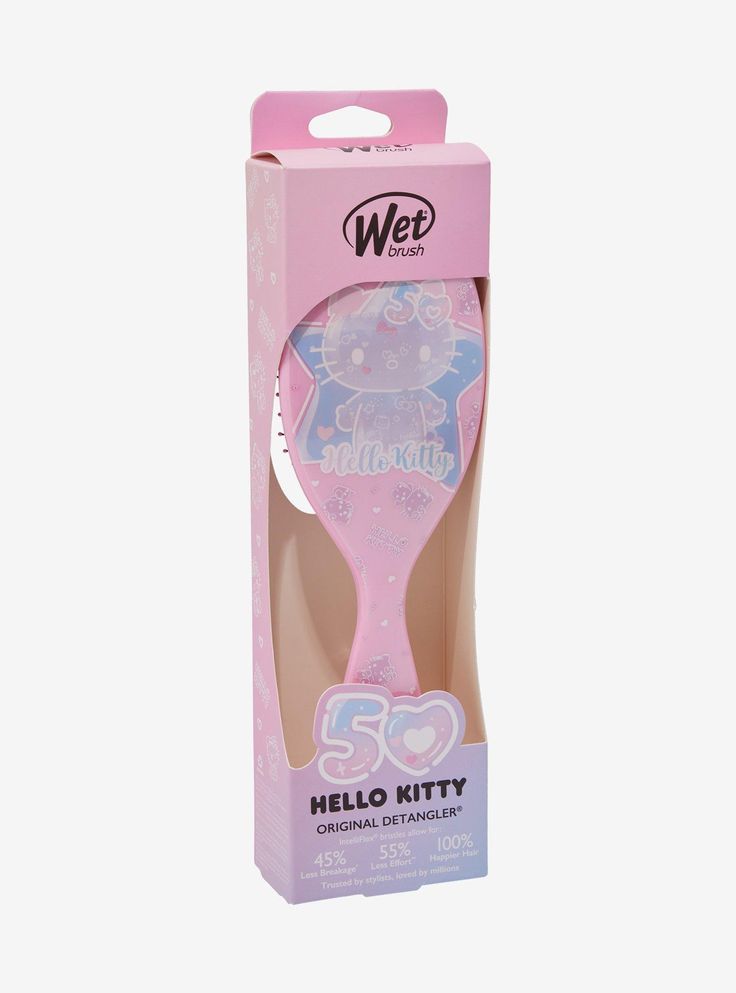 the hello kitty hair brush in its packaging