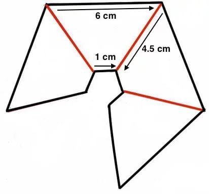 the diagram shows how to measure an object with two sides and one side that is tilted down