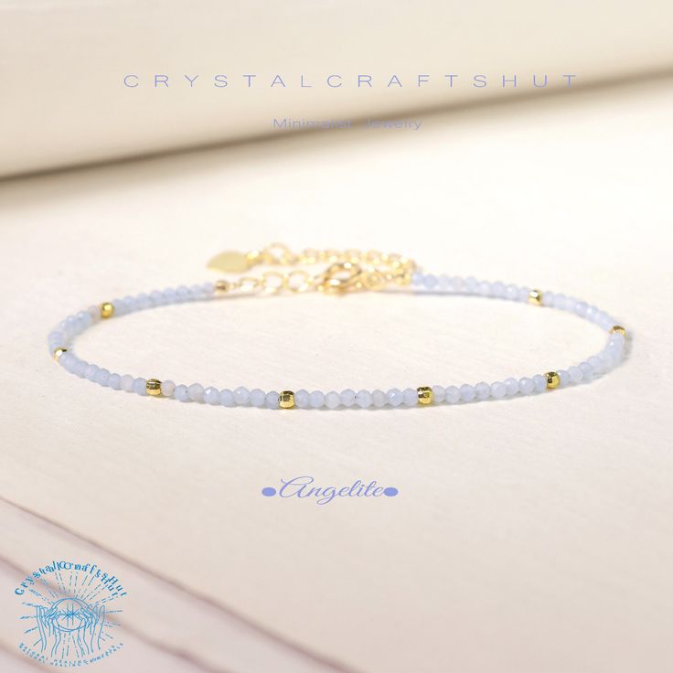 Angelite Minimalist Bracelet Light Blue Gemstone Delicate Beaded Skinny Bracelet Yoga Crystal Dainty Bracelet Adjustable 2MM Tiny Bead Stone Bracelet Gift Material : Angelite Stone, Natural Stones, Natural Crystal, Raw Stone Quality: AAA+ Length: fit for 6.3 ~ 7.3 inches wrists Beads size: 2mm Size: Adjustable It is good gift for your friends, families + Free gift pouch  Your bracelet will arrive beautifully packaged in a gift bag ,The bracelet is adjustable.  All beads are carefully selected. It is a unique and meaningful gift for yourself or someone special. Perfect cool gift that anyone will love! These happy bracelet can't help but make you smile! Add to cart today! this is one you might want to keep yourself, but would make a wonderful gift to anyone.    As you can see this is a real Minimalist Blue Beaded Bracelets, Delicate Adjustable Blue Beaded Bracelets, Elegant Blue Friendship Bracelets With Colorful Beads, Elegant Blue Friendship Bracelets With Round Beads, Elegant Friendship Bracelets With Colorful Beads, Dainty Blue Beaded Chain Bracelet, Elegant Adjustable Light Blue Crystal Bracelet, Elegant Light Blue Adjustable Crystal Bracelet, Elegant Blue Beaded Friendship Bracelets