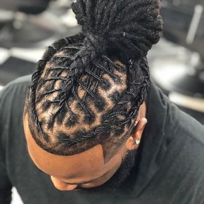 Hair girl Loc Men Styles, Loc Styles For Men Long, Loc Bun Styles, Loc Hairstyles For Men, African American Haircuts, Long Updo, Men Locs, Mens Dreadlock Styles, Loc Bun