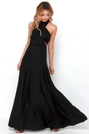 Day Wedding Guest Dresses and Wedding Guest Attire|Lulus.com Wrap Dress Tutorial, Dresses For Juniors, Dress Tutorials, Halter Gown, Junior Outfits, Black Maxi, Party Dress Long, Crop Top Blouse, Cutout Dress