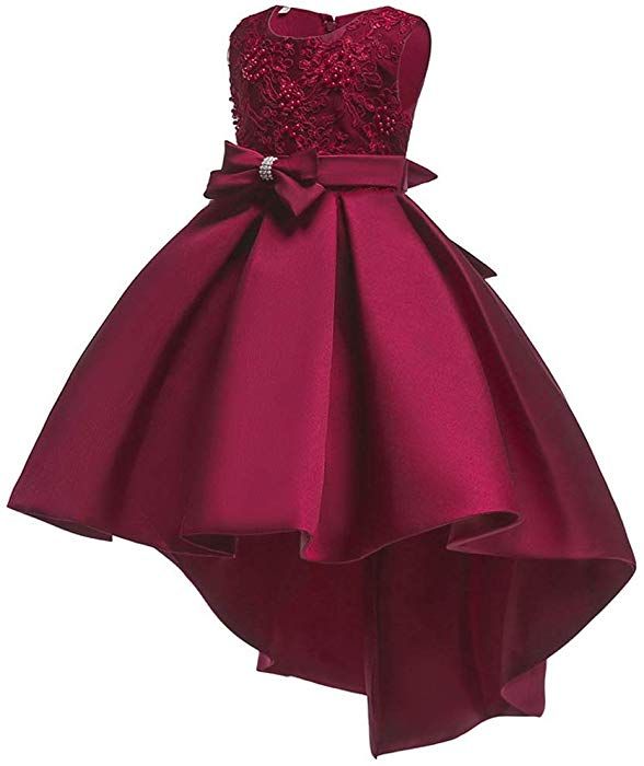 Amazon.com: Shiny Toddler Little Girls Pleated Beaded High-Low Applique Embroidered Flower Girl Pageant Dance Party Dress, Burgundy, 4-5: Clothing Long Princess Dress, Kid Christmas, Princess Dress Kids, Girls Special Occasion Dresses, African Dresses For Kids, Girl Sleeves, Girl Dress Patterns, Kids Gown, Kids Fashion Dress