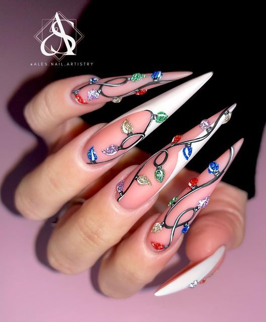 Christmas Nail Designs Acrylic, Nail Art Noel, Cute Christmas Nails, Christmas Nails Acrylic, Bling Acrylic Nails, Festival Nails, Xmas Nails, Christmas Nail Designs, Christmas Nail