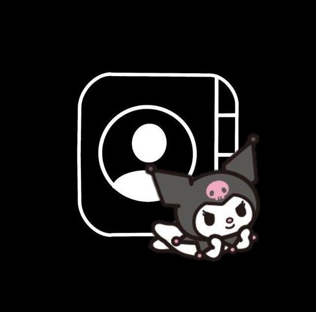 An image of Kuromi Infront of Contacts app icon Kuromi Iphone App Icons, Kuromi Wallpaper App Icon, Cute Kuromi Icons For Apps, Kuromi Iphone Icons, Kuromi Phone Icons, Sanrio App Icons Kuromi, Kuromi Themed App Icons, App Icons Kuromi, Icons De Kuromi