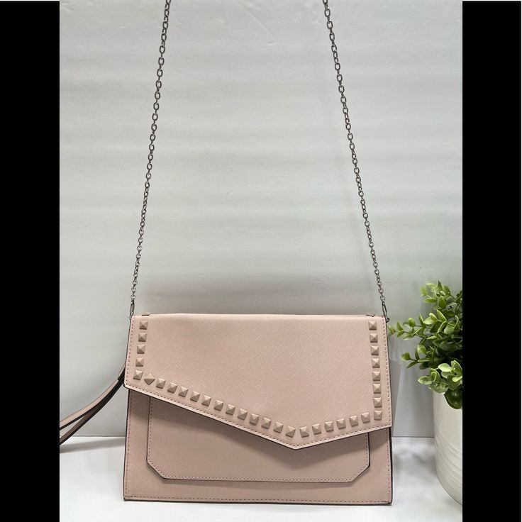 New Steve Madden Studded Clutch Crossbody Bag Purse Blush Pink Dt607710 Brand New With Tag On 100% Authentic Measurement: Approx 11”X7.5”X0.5” Interior: 7 Slip Pockets With Magnetic Closure Exterior: Studded On The Front, ‘Steve Madden’ Logo On The Back Spring Pink Bag With Chain Strap, Spring Pink Bags With Chain Strap, Pink Spring Bags With Chain Strap, Pink Chain Strap Bag For Spring, Pink Pouch Shoulder Bag With Chain Strap, Elegant Pink Crossbody Clutch, Pink Crossbody Shoulder Bag With Chain Strap, Blush Crossbody Shoulder Bag For Spring, Blush Rectangular Bag For Parties