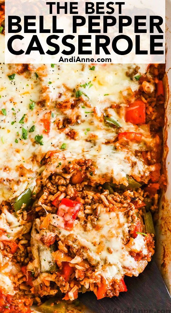 the best bell pepper casserole recipe is made with ground beef, peppers, and cheese