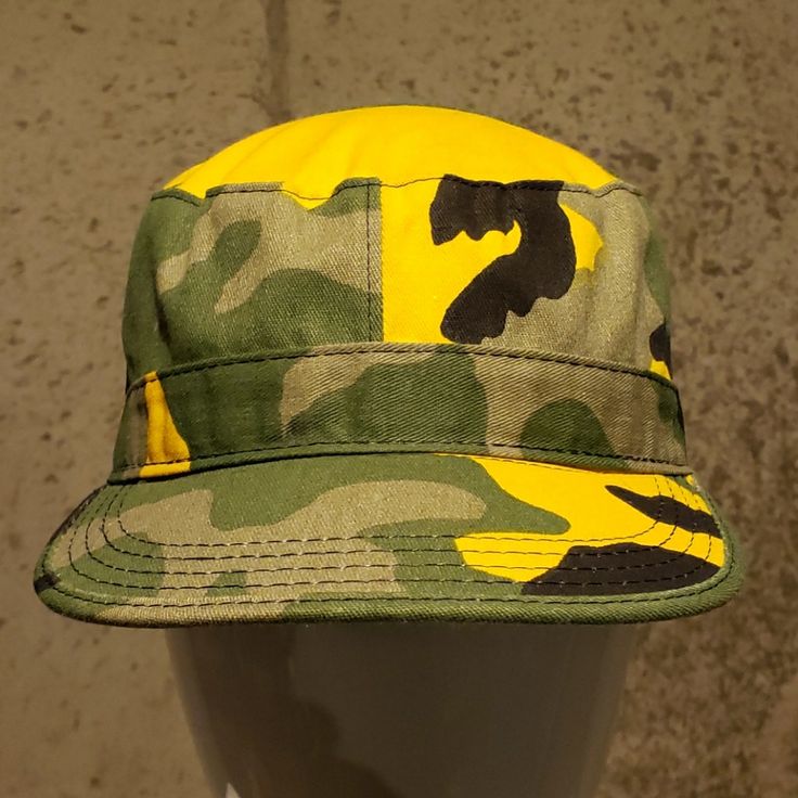 Black Yellow And Gray Sizes Yellow Cotton Outdoor Hat, Yellow Cotton Hat For Outdoor, Casual Camouflage Flat Cap, Casual Yellow Hat For Streetwear, Yellow Curved Brim Hat For Streetwear, Yellow Retro Hat For Outdoor, Retro Yellow Hats For Outdoor, Retro Yellow Outdoor Hat, Retro Yellow Hat For Outdoor