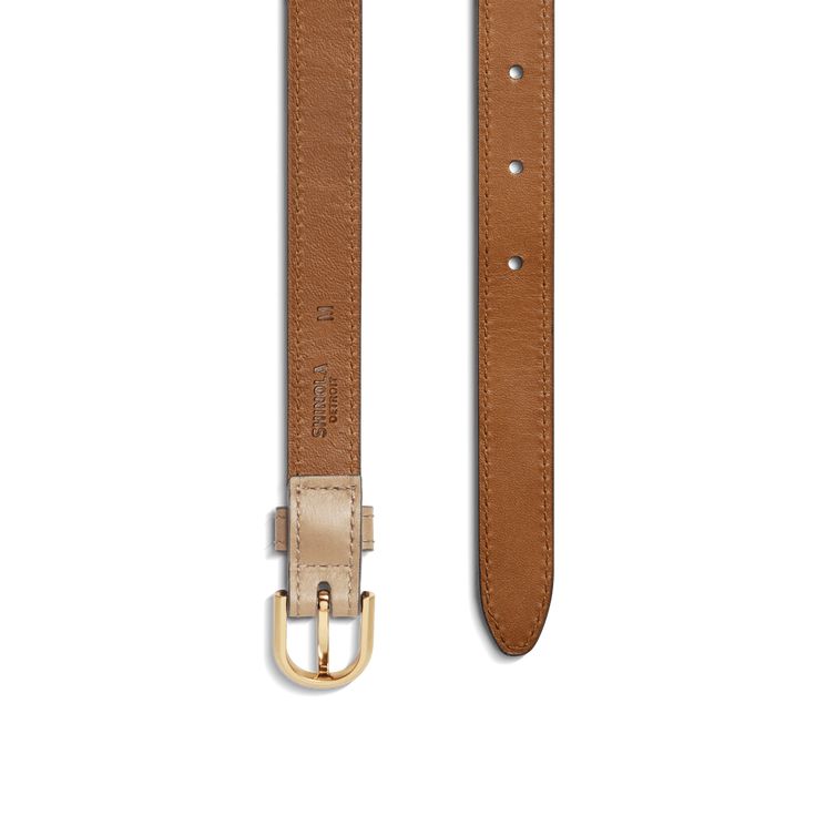 Smooth, lightweight and stylish, our ¾-inch-wide Belt is handcrafted from premium smooth leather. Featuring matte gold-toned hardware and a modern u-shaped buckle, this belt is designed to be a long-lasting, everyday accessory. | Shinola Women's Belt | Light Tan Leather | Large | U Shaped Buckle Belt Leather Belts With Gold-tone Rectangular Buckle, Adjustable Formal Belt With Brass Hardware, Formal Adjustable Belt With Brass Hardware, Leather Belt Buckles With Gold-tone Hardware For Work, Formal Leather Belt With Gold-tone Hardware, Modern Leather Belts With Gold-tone Hardware, Leather Belts With Brass Hardware For Work, Leather Workwear Belts With Brass Hardware, Chic Leather Belt With Gold Buckle