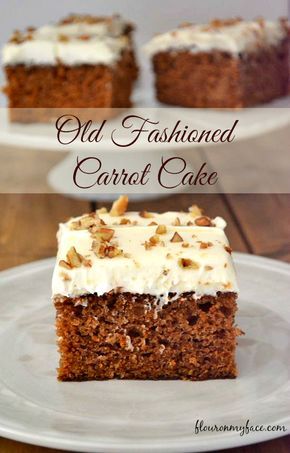 an old fashioned carrot cake on a plate