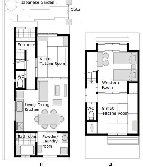 two story house plans with floor plans and measurements for each room in the same home