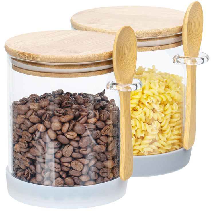 two glass containers filled with different types of food