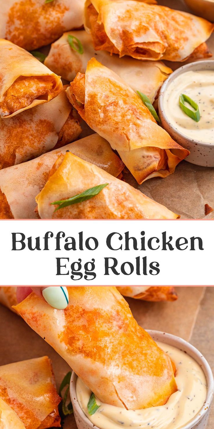 buffalo chicken egg rolls with ranch dip