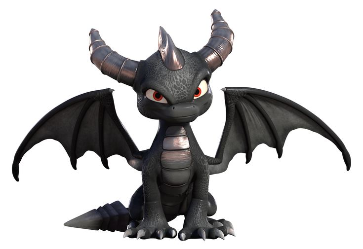 a cartoon toothless dragon with big red eyes and large, black wings sits in front of a white background