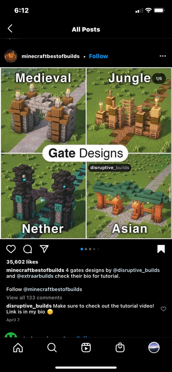 an iphone screen showing the different types of minecraft buildings and how to use them