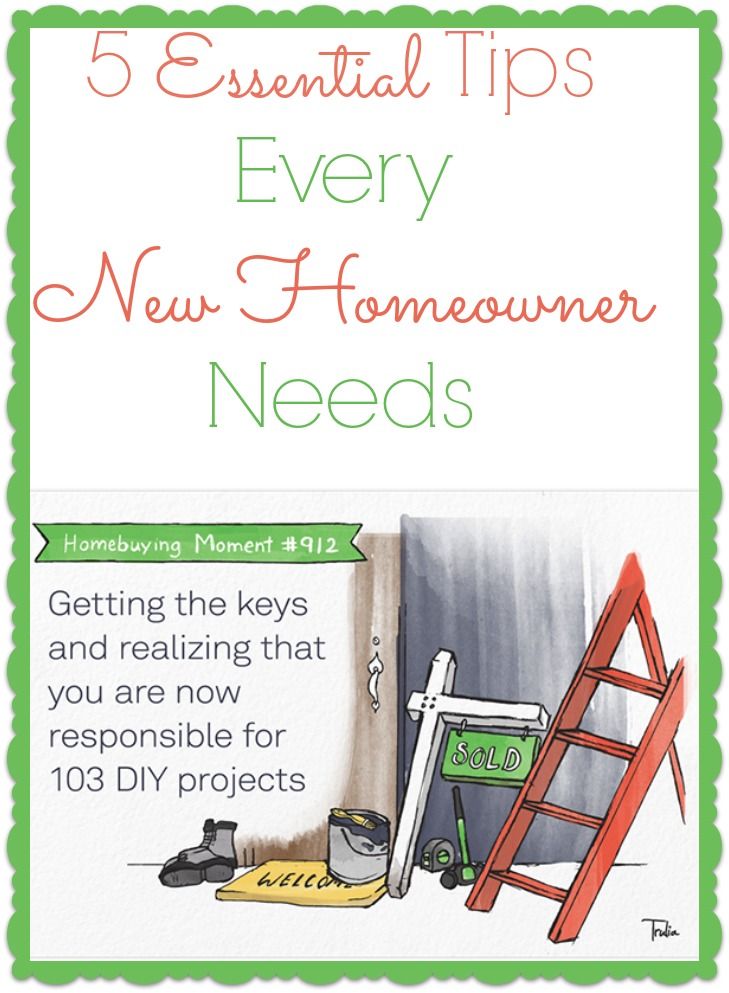 a ladder with the words 5 essential tips every new homeowner needs