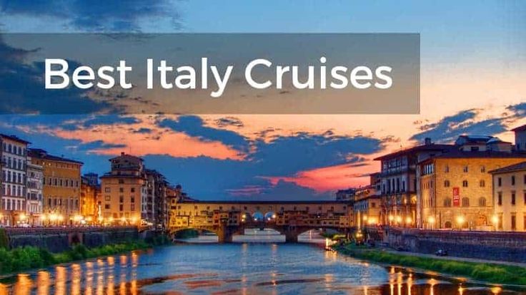 a river with buildings and lights in the background that says best italy cruises on it