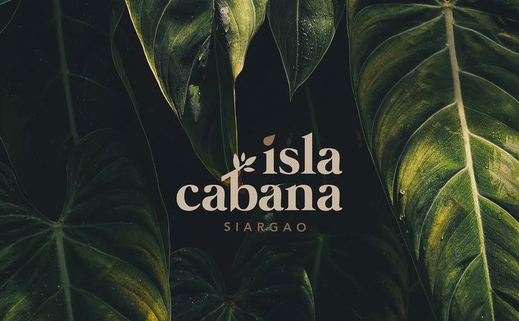 there is a green leafy plant with the words island cabana on it