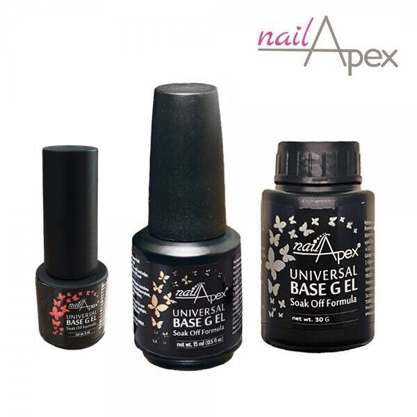 NailApex Universal Base Gel 8/15/30ml  NailApex Universal Base Coat , 8/15/30 ml Thick Rubber base  for thin and weak nail plate Brand: NailApex  Features: - Thick consistancy - elastic - does not flow when applied - does not give chips and detachments - wearing up to five weeks - good for using rhinestones,flakes and glitters                                                                          ******* All items will be shipped to buyer's eBay address within 2 business days after receiving p Weak Nails, Powder Nail Polish, Nail Strengthener, Nail Plate, Womens Nails, Beauty Nail, Gel Nail Art, Pedicure Nails, Powder Nails