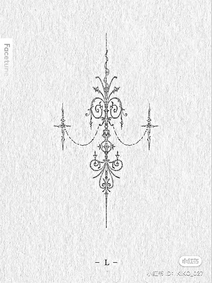 an old drawing of a chandelier