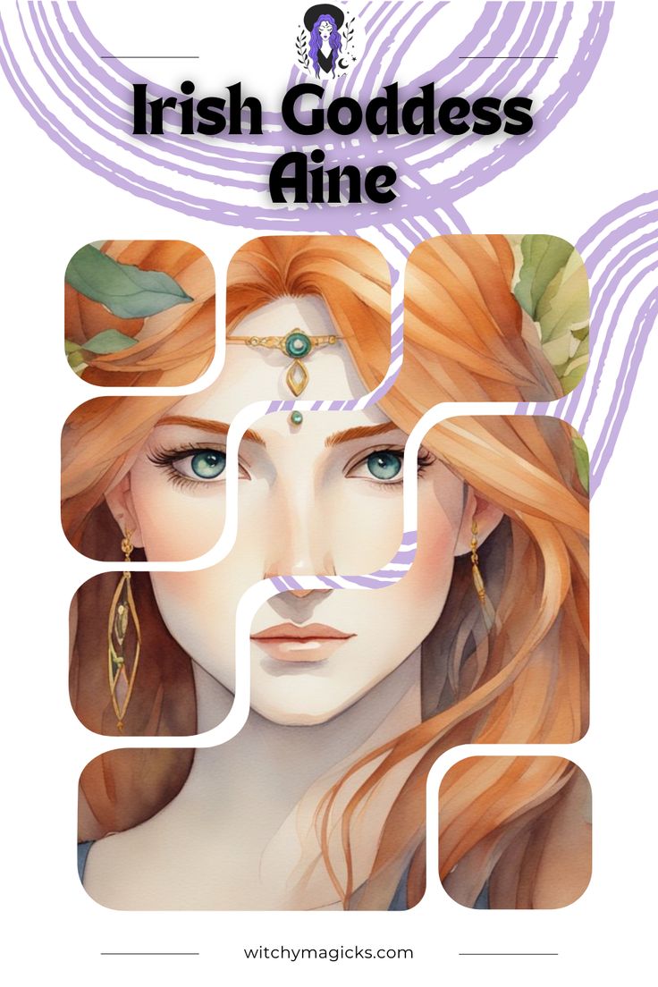 a woman with long red hair and blue eyes is featured in the irish goddess game