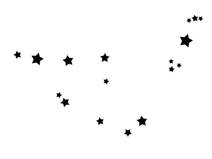 a black and white image of stars in the sky with one falling off its side