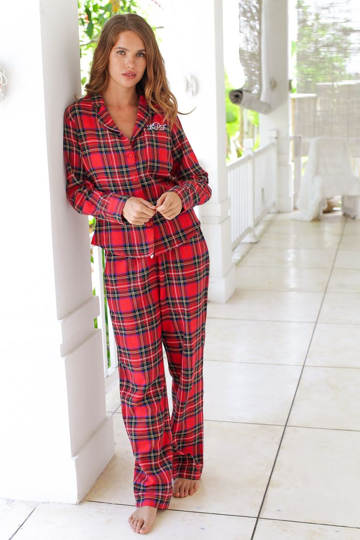 "Need it SOONER than the Estimated Arrival? It's POSSIBLE, please contact us! 🌸 Matching Christmas Flannel PJs.  Browse our full collection: https://www.etsy.com/shop/SSweddings This luxurious Flannel PJ set feels super soft next to your skin and puts you at ease. A button up design cuddles and comforts you to give it the conservative appeal!  - Comes with a Peter Pan collar, just so cute! - One pocket for convenience on the shirt of the PJ and two pockets in the bottoms. -Tightly woven flannel Monogrammed Christmas Pajamas, Christmas Monogram Shirt, Mens Flannel Pajamas, Mens Christmas Pajamas, Flannel Pjs, Womens Christmas Pajamas, Matching Christmas Pajamas, Monogram Shirts, Flannel Pajama Sets