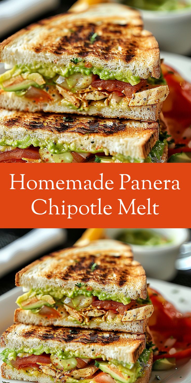 homemade panera chipotle melt sandwich on a plate