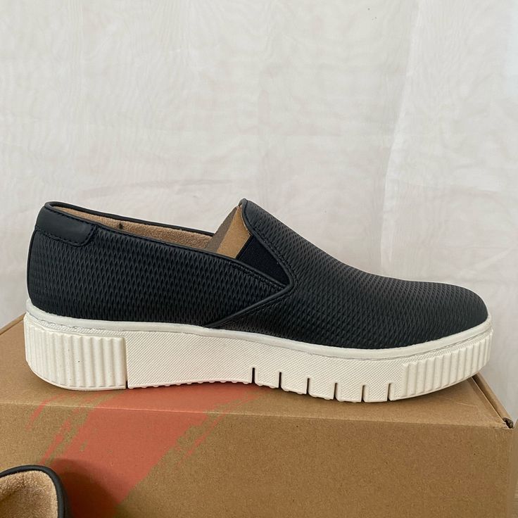 Questions? Leave A Comment Below! Black Casual Slip-ons With Contrast Sole, Black Slip-ons With Ortholite Insole For Spring, Black Low-top Slip-ons With Ortholite Insole, Black Ortholite Low-top Slip-ons, Black Casual Slip-on Sneakers With Ortholite Insole, Casual Black Slip-on Sneakers With Ortholite Insole, Black Slip-on Sneakers With Perforated Toe Box, Black Leather Slip-on Sneakers With Cushioned Footbed, Black Slip-ons With Perforated Toe Box